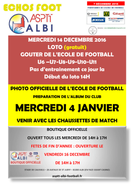 echos-foot-7dec - ASPTT Albi Football