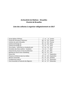 Liste des collectes prescrites - Catho