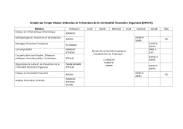 Emploi du Temps du Semestre 3