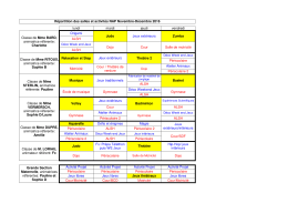 Planning des NAP 2&egrave;me p&eacute;riode