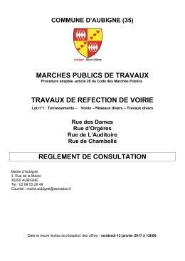 Règlement de consultation - La salle des marchés MEGALIS