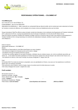 Offre RESPONSABLE OP&Eacute;RATIONNEL &OElig;