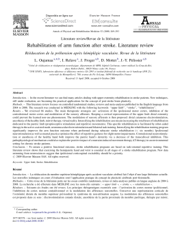 Rehabilitation of arm function after stroke. Literature review (PDF