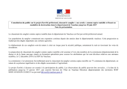 consultation du public note de presentation Sanglier Nuisible