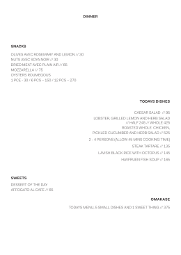 Dinner menu - Restauranthavfruen.dk