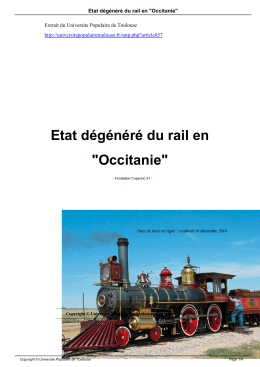 Etat dégénéré du rail en "Occitanie"