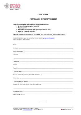 PRIX GENRE FORMULAIRE D`INSCRIPTION 2017