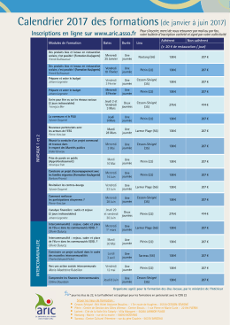 Calendrier 2017 et bulletin d`inscription