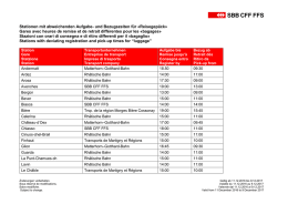 Stationen mit abweichenden Aufgabe- und Bezugszeiten f&uuml;r