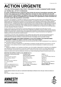 130 000 PERSONNES RESTENT PRIV&Eacute;ES D`AIDE HUMANITAIRE