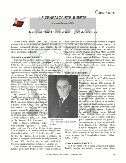 TRUDEL, Joseph-Arthur, d`une lignée de notaires