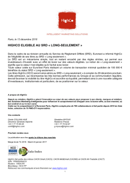 HIGHCO ELIGIBLE AU SRD &laquo; LONG