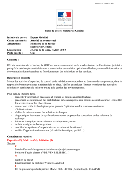 Expert mobilit&eacute; EXP/ETI fiche de poste ref: 434