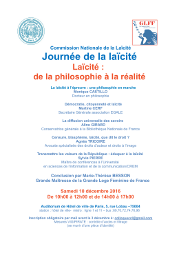 Affiche et programme - Grande Loge F&eacute;minine de France