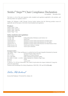 Stokke Steps&trade; Chair Compliance Declaration