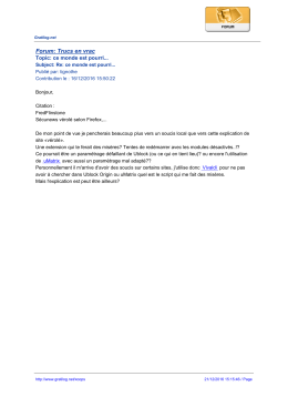 Forum: Trucs en vrac