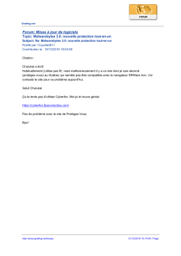 Forum: Mises &agrave; jour de logiciels