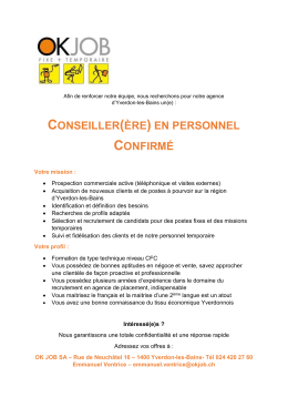 conseiller(ère) en personnel confirmé