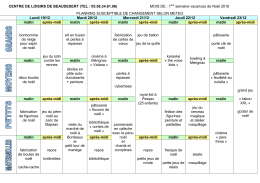 consulter le programme en cours du Centre de loisirs