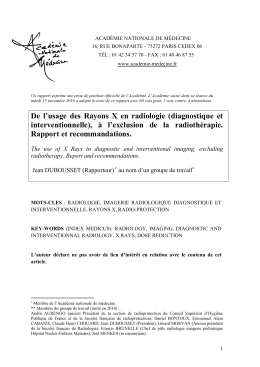 (diagnostique et interventionnelle), &agrave; l`exclusion de la
