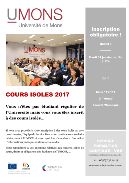 cours isoles 2017 - Université de Mons