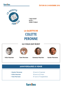 Gazette de Colette Peronne