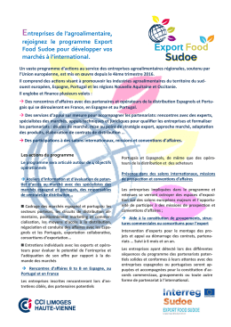 Plaquette de presentation SUDOE