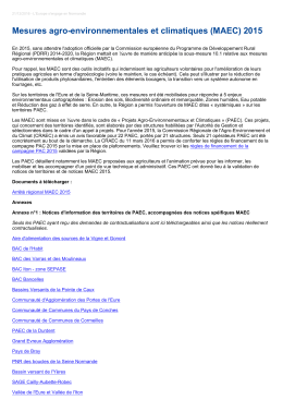 Mesures agro-environnementales et climatiques (MAEC) 2015