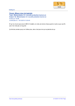 Forum: Mises &agrave; jour de logiciels