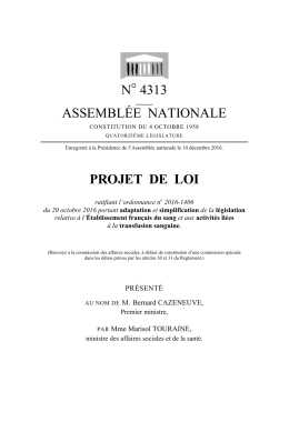 N° 4313 ASSEMBLÉE NATIONALE PROJET DE LOI