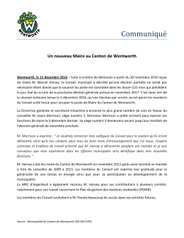 Communiqu&eacute; - Wentworth