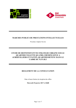 MARCHES PUBLICS DE PRESTATIONS INTELLECTUELLES