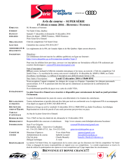 avis de course - Ski Qu&eacute;bec Alpin