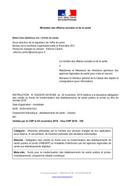 Minist&egrave;re des affaires sociales et de la sant&eacute;
