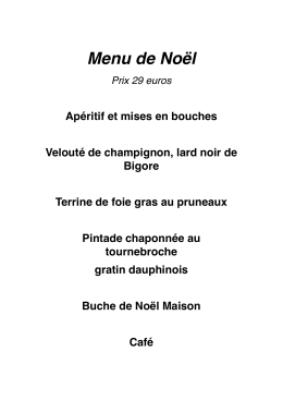 Menu de No&euml;l - Au vieux pressoir