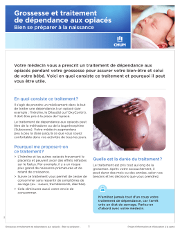 Grossesse et traitement de dépendance aux opiacés