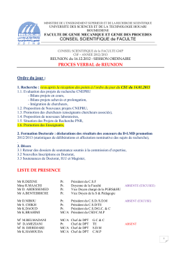 Lire - Université des Sciences et de la Technologie HOUARI
