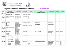 programmation des devoirs du samedi