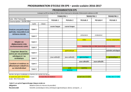 PROGRAMMATION D`ECOLE EN EPS – année scolaire 2016-2017