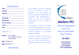 Nouveaux ateliers - Institut de PCI en Belgique