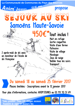 Séjour Ski 2017 - Pays des Sources