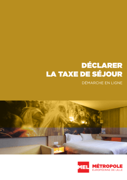 déclarer la taxe de séjour - Métropole Européenne de Lille