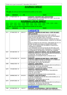 AVURNAV en vigueur le vendredi 02 décembre 2016 08h33