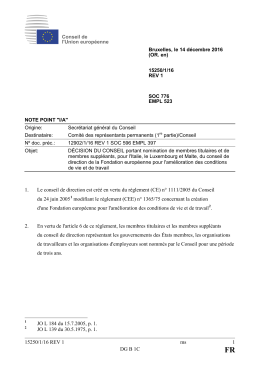 15250/1/16 REV 1 ms 1 DG B 1C 1. Le conseil de direction est créé