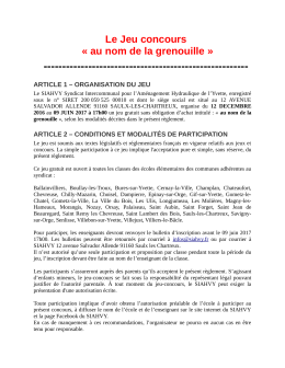 R&eacute;glement du jeu concours