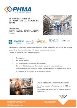 DU 24 AU 26 JANVIER 2017 LE PHMA EST AU SEPEM DE DOUAI