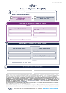 Demande d`Op&eacute;ration Afnic (DOA)