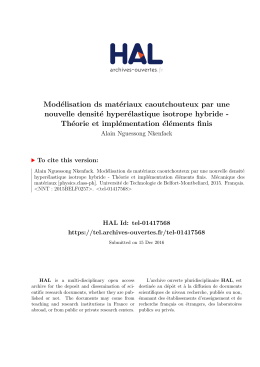Mod&eacute;lisation ds mat&eacute;riaux caoutchouteux par une nouvelle densit&eacute;