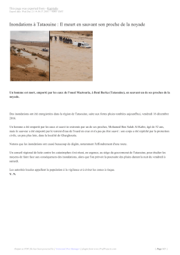 Inondations &agrave; Tataouine : Il meurt en sauvant son proche