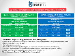 Inscriptions Formation g&eacute;n&eacute;rale